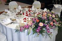 Head Table Fresh Flower Arrangement, Dendrobium Orchids, Daisies, Roses, Springerii...