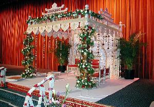 Indian Mandap, Roses, Greens, Palms